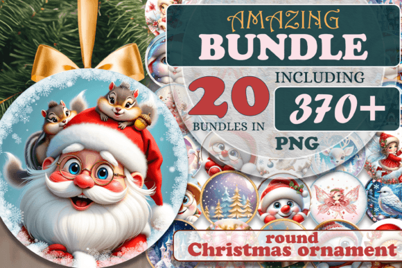 Download Round Christmas Ornaments Sublimation Bundle - Sublimation Collection