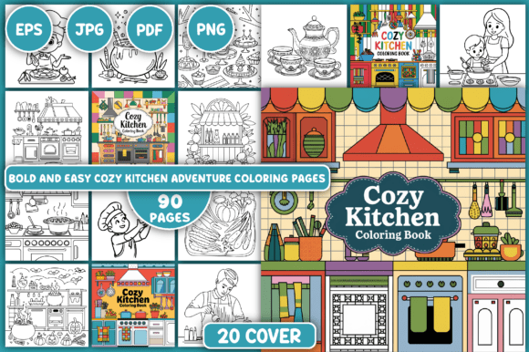 Download Cozy Kitchen Adventure Coloring Pages - Premium Resources