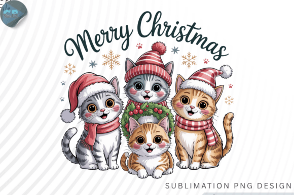 Download Funny Christmas Cats Sublimation PNG Des - Sublimation Collection