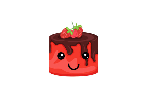 Download Red Christmas Cake Kawaii Illustration - Christmas cake Collection