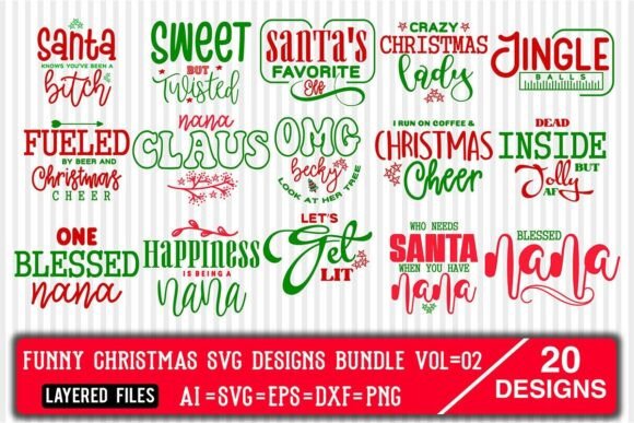 Download Funny Christmas SVG Designs Bundle Vol.2 - Funny christmas svg designs Collection