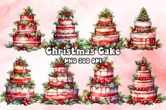 Download Christmas Cake Watercolor - Christmas cake Collection