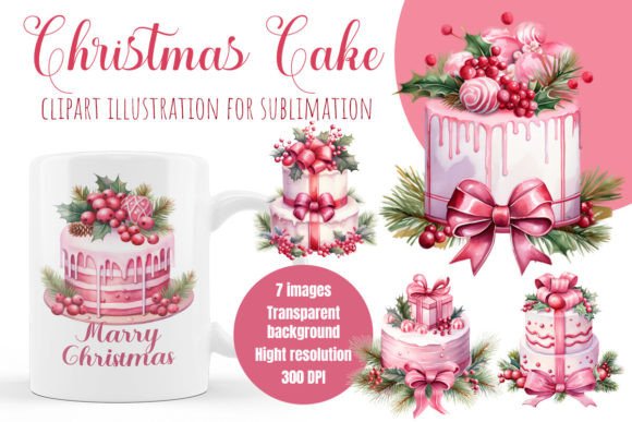 Download Christmas Cake Watercolor Clipart - Christmas cake Collection
