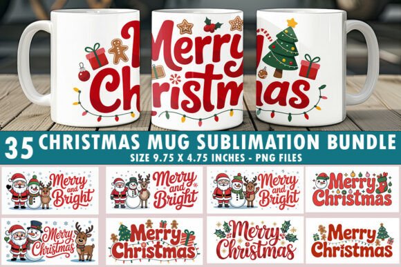 Download Merry Christmas MUG Sublimation Bundle - Sublimation Collection