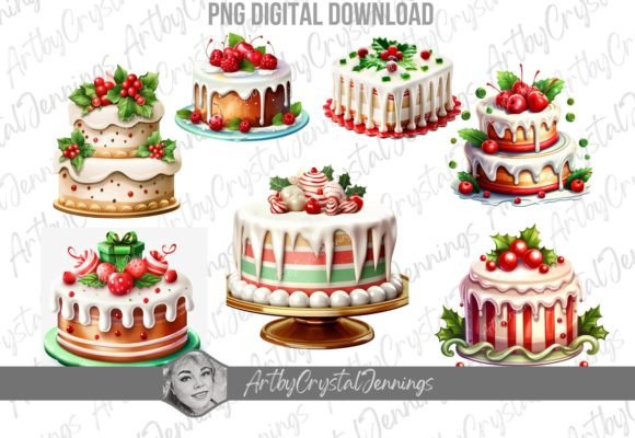 Download Red &amp; Green Christmas Cake Holiday Food - Christmas cake Collection