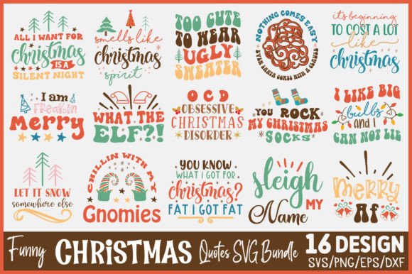 Download Funny Christmas Quotes SVG Bundle - Christmas quotes Collection